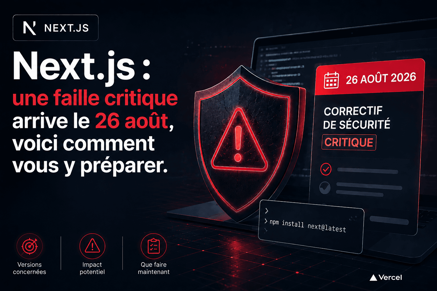 Next.js : une faille critique arrive le 26 août, voici comment vous y préparer