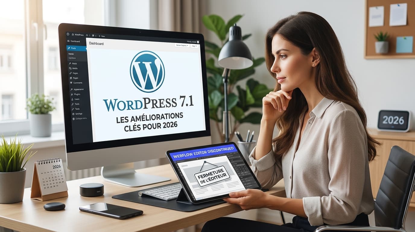 WordPress 7.1 et la fermeture de l'éditeur Webflow : ce que ça change pour votre site en 2026